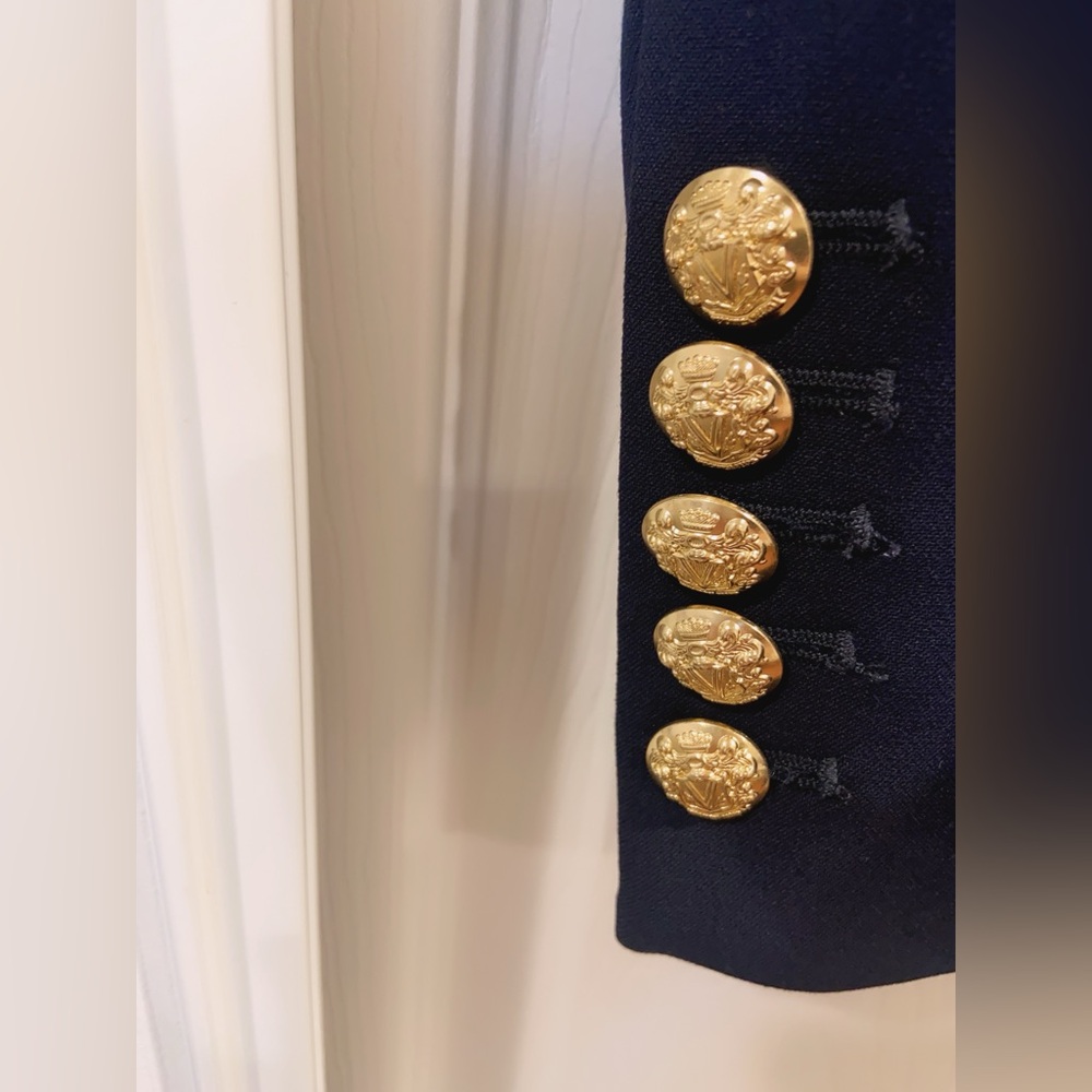 NWT $795 Veronica Beard Miller Dickey Jacket - Navy w/Gold Buttons - Picture 14 of 15